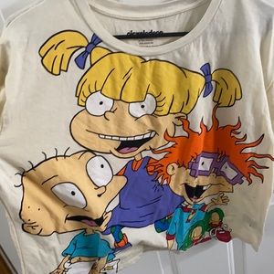Nickelodeon Rugrats cropped cream-colored tshirt, size XXL